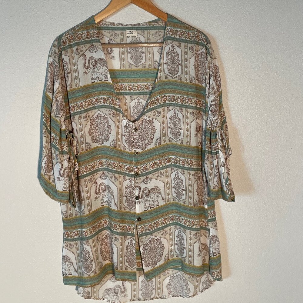 O'neill Beach Cover -Up, Boho Flowy Top Size M/L